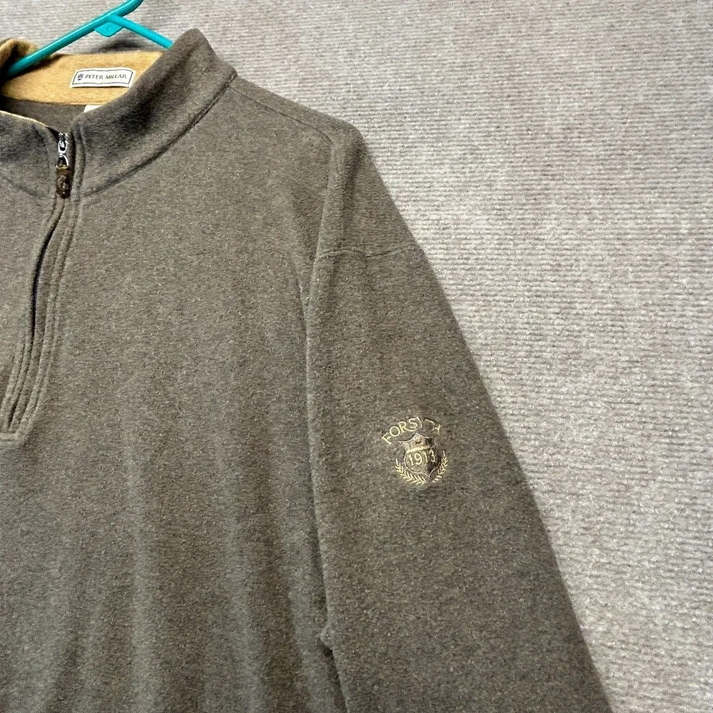 Forsyth Country Club Peter Millar 1/4 Zip Men's Large Brown Pullover Mock Golf